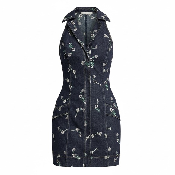Anthropologie Maeve The Amelia Mini Dress Medium NWT Navy Key Print - Picture 10 of 10